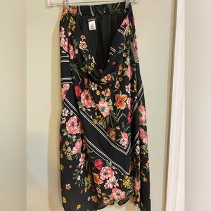 Floral Black Skirt